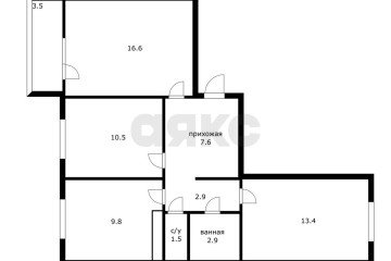 Фото №3: 3-комнатная квартира 70 м² - Яблоновский, мкр. жилой комплекс Солнечный, ул. Солнечная, 55/1к4