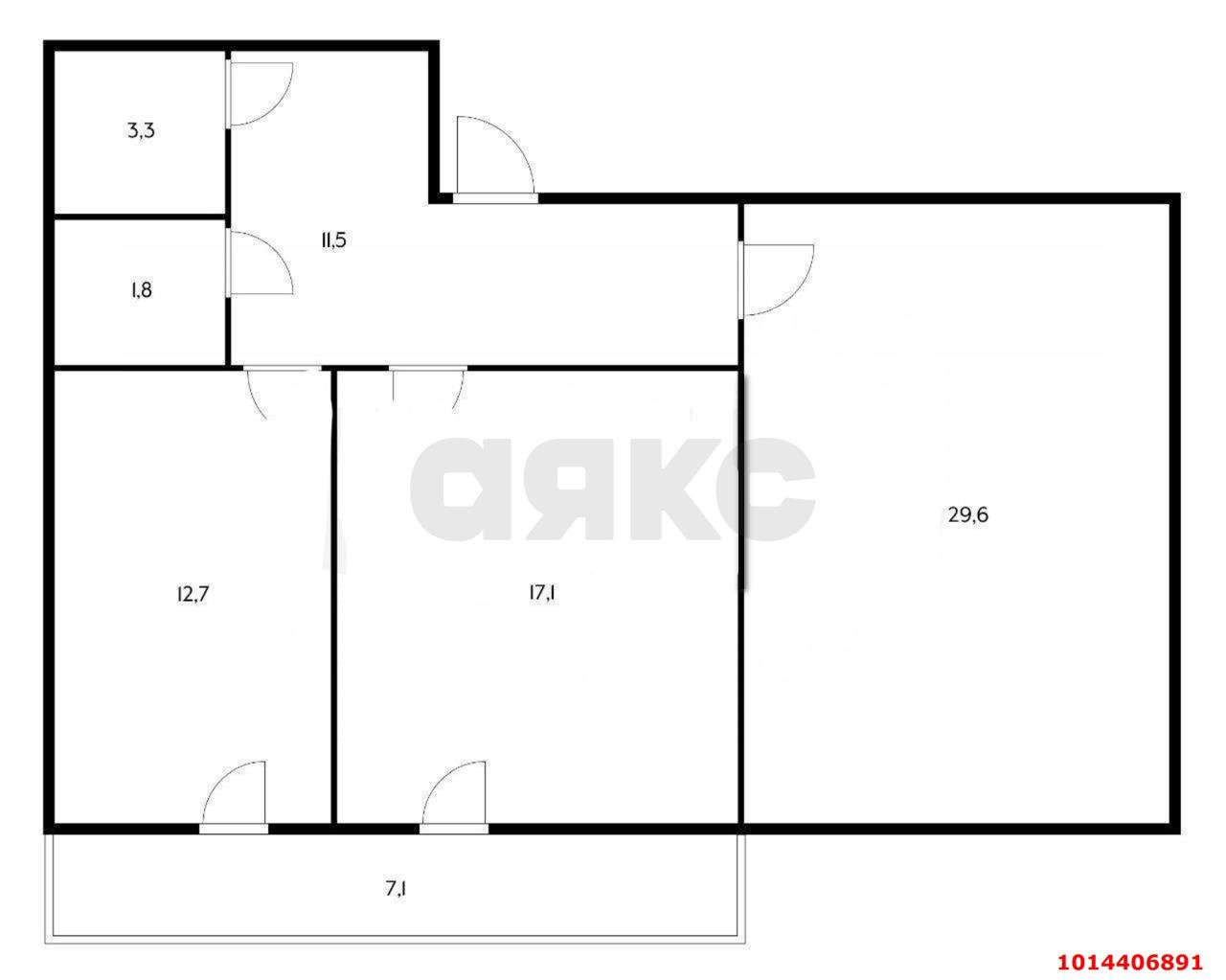 Фото №18: 2-комнатная квартира 83 м² - Краснодар, Музыкальный, ул. имени Сергея Есенина, 110/1