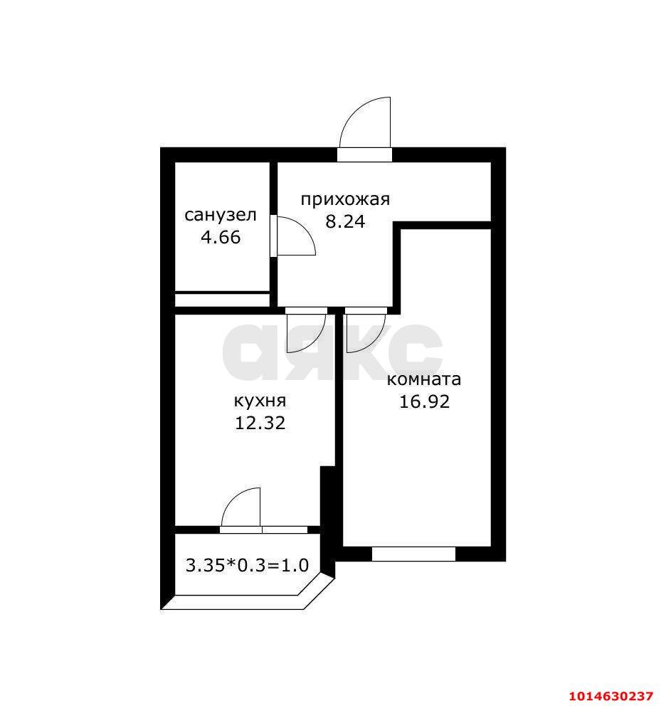 Фото №2: 1-комнатная квартира 44 м² - Краснодар, жилой комплекс Лучший, ул. Ростовское шоссе, 30/6