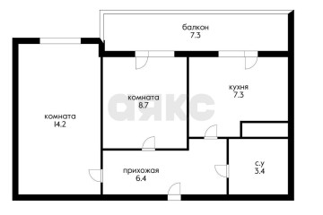 Фото №2: 2-комнатная квартира 45 м² - Краснодар, мкр. жилой комплекс Грани, ул. Западный Обход, 45