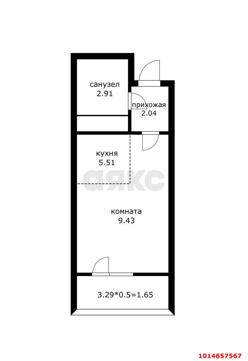 Фото №6: Студия 23 м² - Краснодар, жилой комплекс Оникс, ул. Российская, 267к3