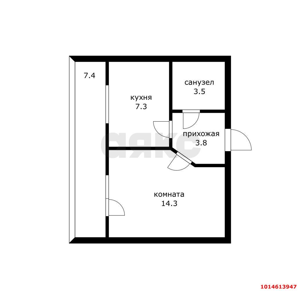 Фото №10: 1-комнатная квартира 37 м² - Краснодар, Молодёжный, ул. Душистая, 46