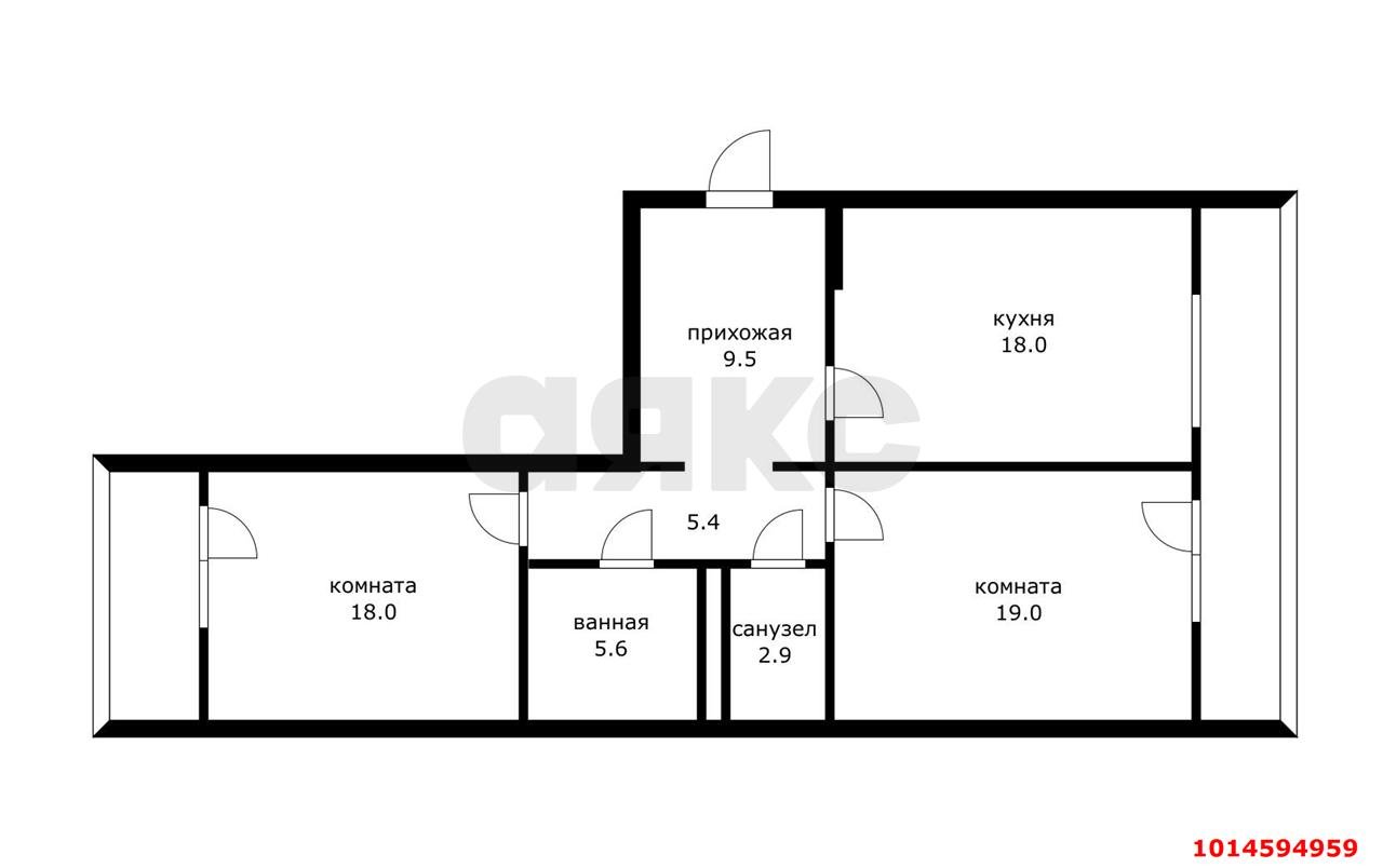 Фото №3: 2-комнатная квартира 83 м² - Краснодар, Центральный, ул. Мира, 1