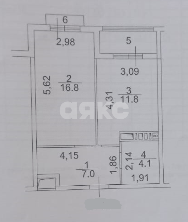 Фото №10: 1-комнатная квартира 43 м² - Мирное, жилой комплекс Бригантина, ул. Славы, 50к3