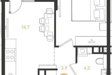 Фото №1: 1-комнатная квартира 39 м² - Краснодар, мкр. Прикубанский внутригородской округ, 