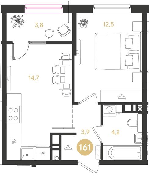 Фото №1: 1-комнатная квартира 39 м² - Краснодар, мкр. Прикубанский внутригородской округ