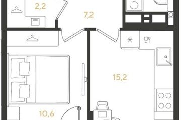 Фото №1: 1-комнатная квартира 43 м² - Краснодар, мкр. Прикубанский внутригородской округ, 