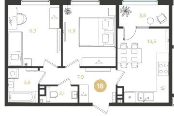 Фото №1: 2-комнатная квартира 53 м² - Краснодар, мкр. Прикубанский внутригородской округ, 