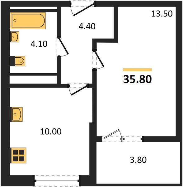 Фото №1: 1-комнатная квартира 35 м² - Краснодар, мкр. Прикубанский внутригородской округ