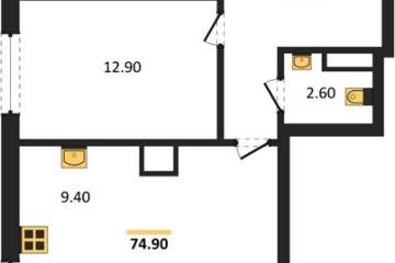 Фото №1: 2-комнатная квартира 74 м² - Краснодар, мкр. Прикубанский внутригородской округ,