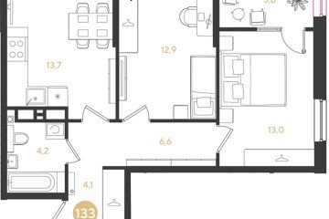 Фото №1: 2-комнатная квартира 58 м² - Краснодар, мкр. Прикубанский внутригородской округ, 