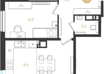 Фото №1: 2-комнатная квартира 74 м² - Краснодар, мкр. Прикубанский внутригородской округ, 