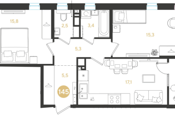 Фото №1: 2-комнатная квартира 68 м² - Краснодар, мкр. Прикубанский внутригородской округ, 