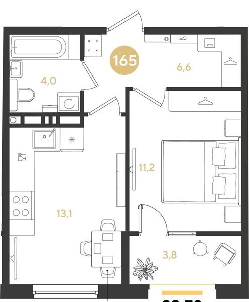 Фото №1: 1-комнатная квартира 38 м² - Краснодар, мкр. Прикубанский внутригородской округ