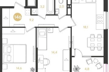 Фото №1: 2-комнатная квартира 66 м² - Краснодар, мкр. Прикубанский внутригородской округ, 