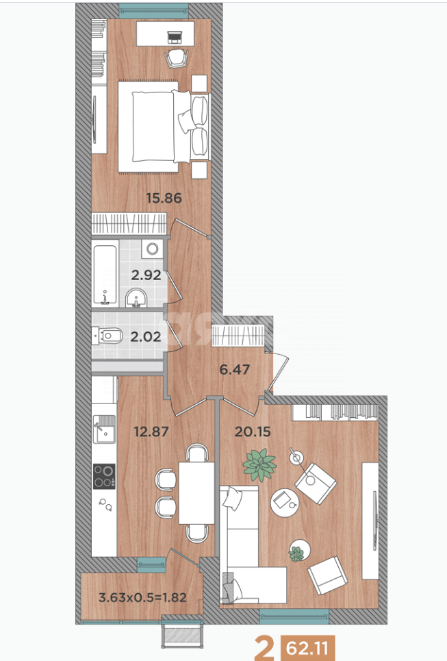 Фото №28: 2-комнатная квартира 62 м² - Темрюк, ул. Декабристов