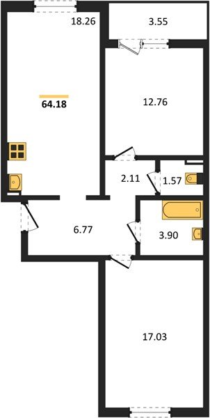 Фото №1: 2-комнатная квартира 63 м² - Краснодар, жилой комплекс Квартал № 6, ул. Генерал-лейтенанта Александра Сапрунова, 37