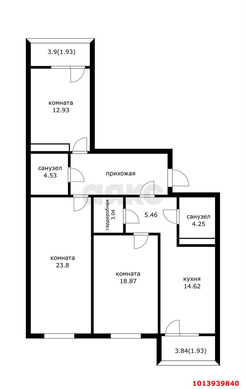 Фото №19: 3-комнатная квартира 100 м² - Краснодар, жилой комплекс Поющие Фонтаны, ул. имени Невкипелого, 18к2