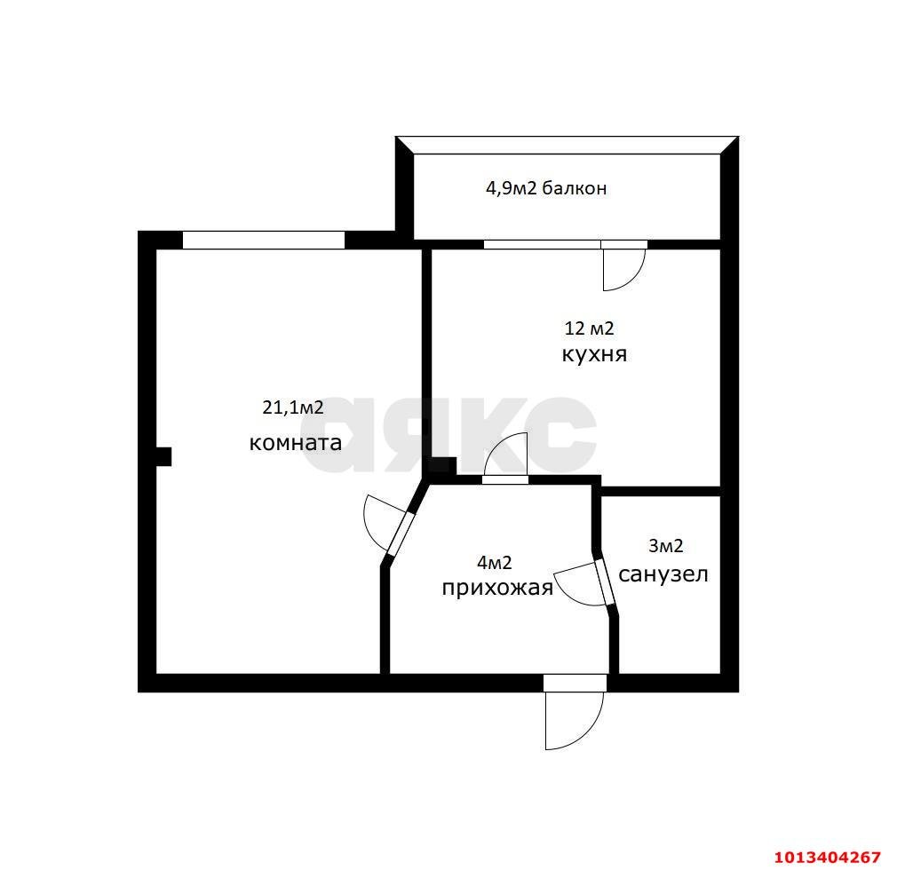 Фото №9: 1-комнатная квартира 45 м² - Краснодар, Солнечный, ул. Архитектора Ишунина, 9/1