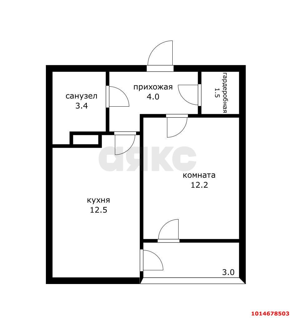 Фото №10: 1-комнатная квартира 36 м² - Краснодар, жилой комплекс Самолёт-3, ул. Константина Гондаря, 89