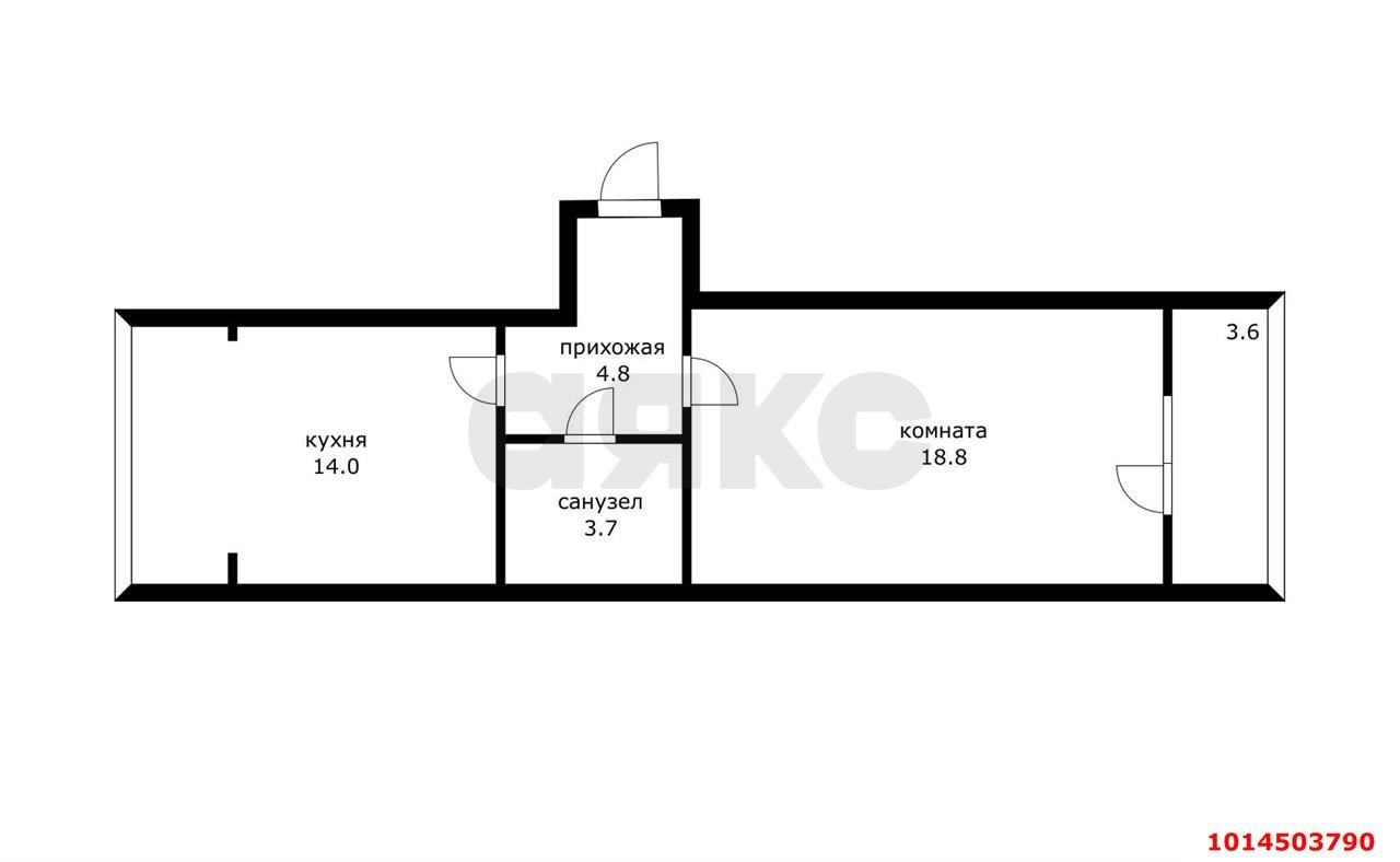 Фото №12: 1-комнатная квартира 41 м² - Краснодар, Музыкальный, ул. имени Сергея Есенина, 149