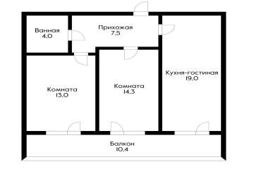 Фото №3: 2-комнатная квартира 57 м² - Краснодар, мкр. Карасунский внутригородской округ, ул. Бородинская, 156/2