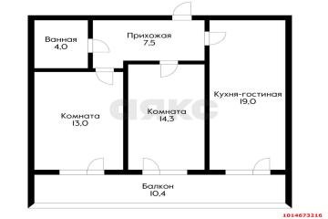 Фото №3: 2-комнатная квартира 65 м² - Краснодар, ж/м Пашковский, ул. Бородинская, 156/2