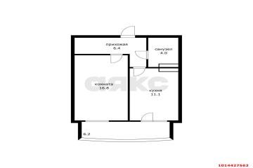 Фото №2: 1-комнатная квартира 44 м² - Краснодар, мкр. жилой комплекс Зеленодар, ул. Садовое Кольцо, 3