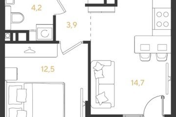 Фото №1: 1-комнатная квартира 39 м² - Краснодар, мкр. Прикубанский внутригородской округ, 
