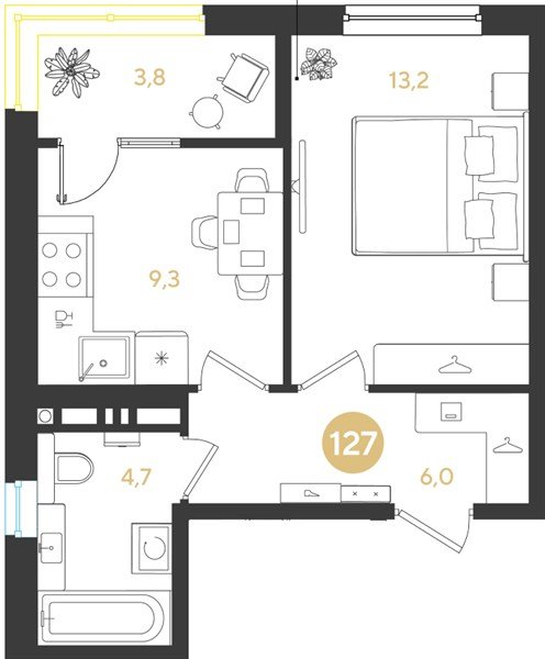 Фото №1: 1-комнатная квартира 37 м² - Краснодар, мкр. Прикубанский внутригородской округ