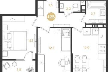 Фото №1: 2-комнатная квартира 54 м² - Краснодар, мкр. Прикубанский внутригородской округ, 