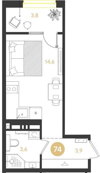 Фото №1: Студия 25 м² - Краснодар, Прикубанский внутригородской округ, 