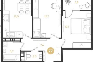 Фото №1: 2-комнатная квартира 54 м² - Краснодар, мкр. Прикубанский внутригородской округ, 