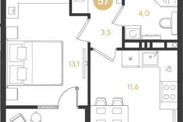 Фото №1: 1-комнатная квартира 36 м² - Краснодар, мкр. Прикубанский внутригородской округ, 