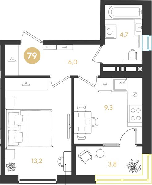 Фото №1: 1-комнатная квартира 37 м² - Краснодар, мкр. Прикубанский внутригородской округ