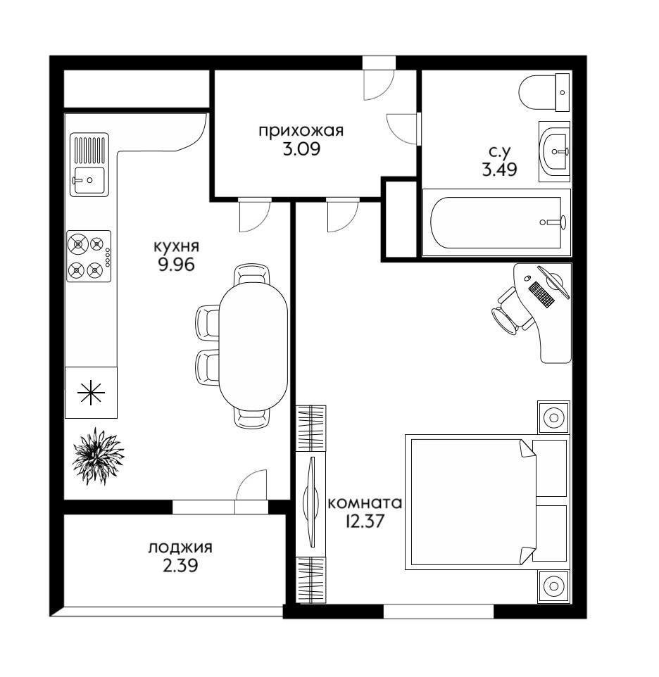 Фото №6: 1-комнатная квартира 29 м² - Краснодар, Центральный внутригородской округ, жилой комплекс Фонтаны, мкр. Черёмушки, ул. Воронежская, 47/14