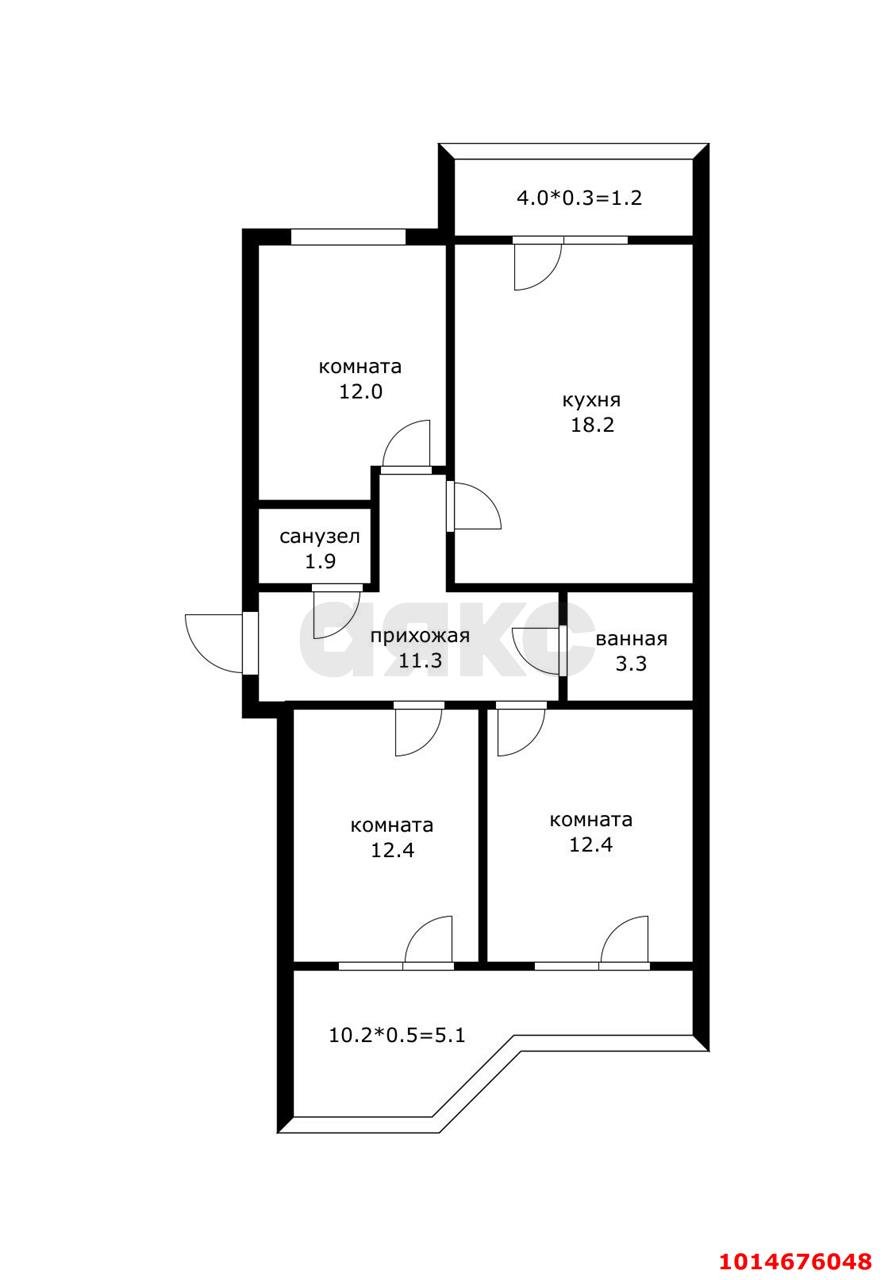 Фото №20: 3-комнатная квартира 86 м² - Краснодар, Прикубанский внутригородской округ, Завод Радиоизмерительных Приборов, имени Петра Метальникова, мкр. жилой комплекс Любимый Дом, ул. Московская, 133к4