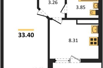 Фото №1: 1-комнатная квартира 33 м² - Краснодар, мкр. жилой комплекс Архитектор, ул. Наставников, 11