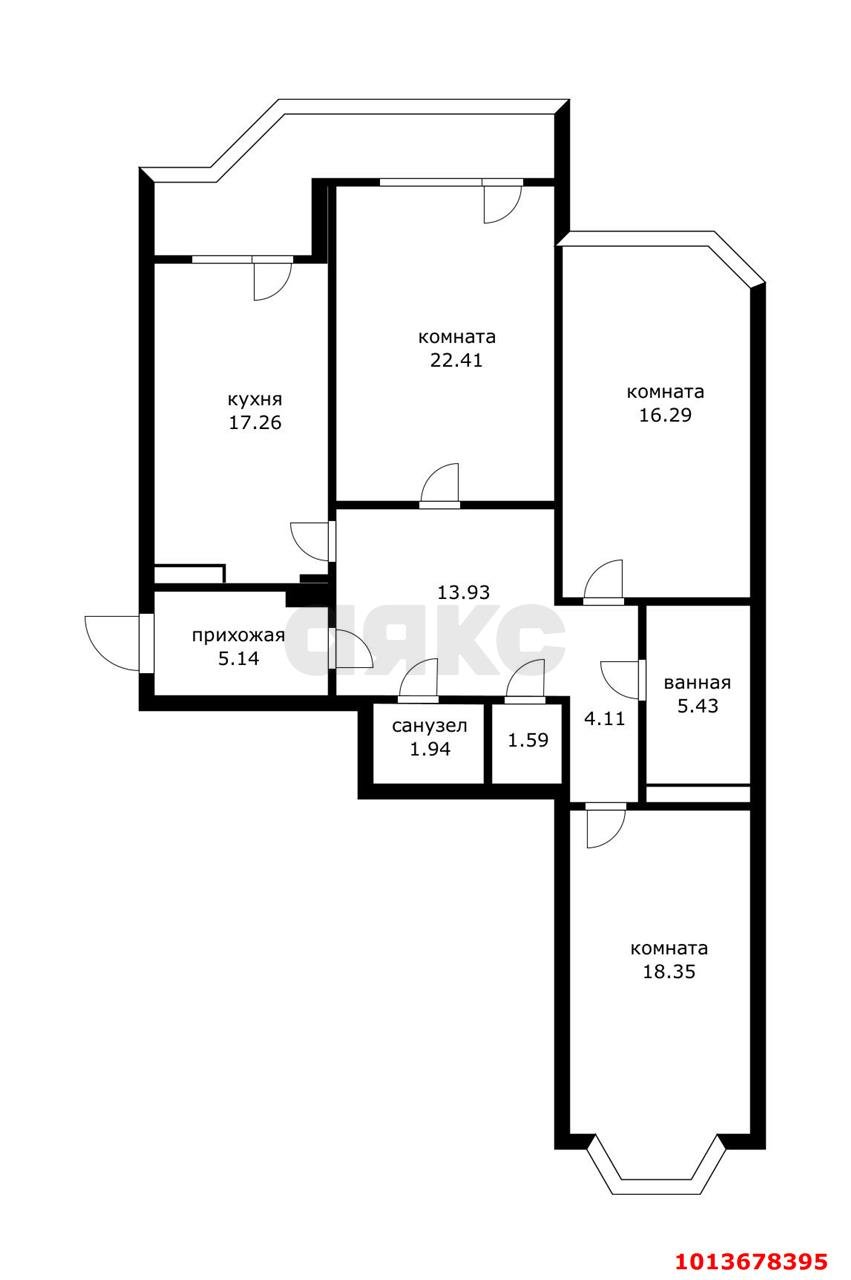 Фото №20: 3-комнатная квартира 110 м² - Краснодар, Фестивальный, ул. имени Тургенева, 107