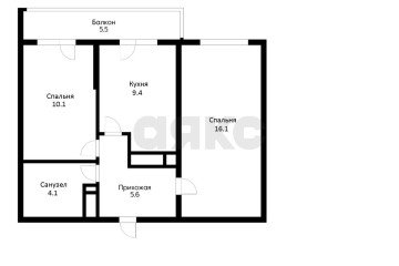 Фото №3: 2-комнатная квартира 50 м² - Краснодар, мкр. 1-й квартал, ул. Домбайская, 57