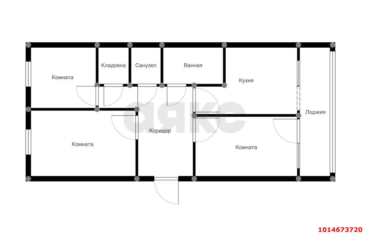 Фото №14: 3-комнатная квартира 59 м² - Знаменский, Карасунский внутригородской округ, ул. Гагарина, 18
