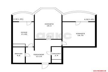 Фото №2: 2-комнатная квартира 74 м² - Краснодар, мкр. Фестивальный, ул. Скрябина, 4