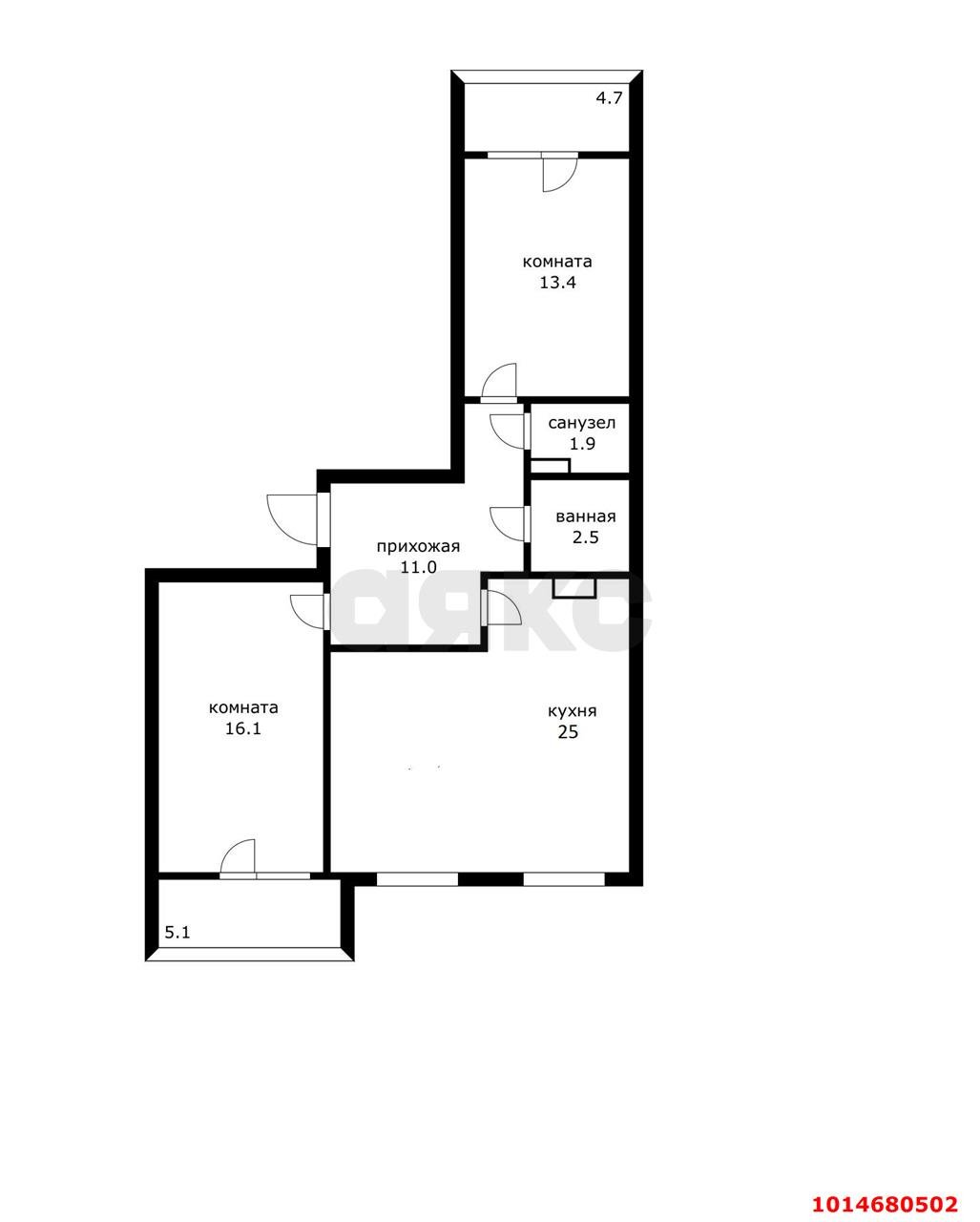 Фото №19: 3-комнатная квартира 71 м² - Краснодар, имени Демьяна Бедного, ул. Степная, 1/1