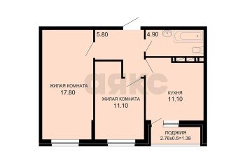Фото №4: 2-комнатная квартира 53 м² - Краснодар, мкр. жилой комплекс Новые Сезоны, ул. Скандинавская, 1к7