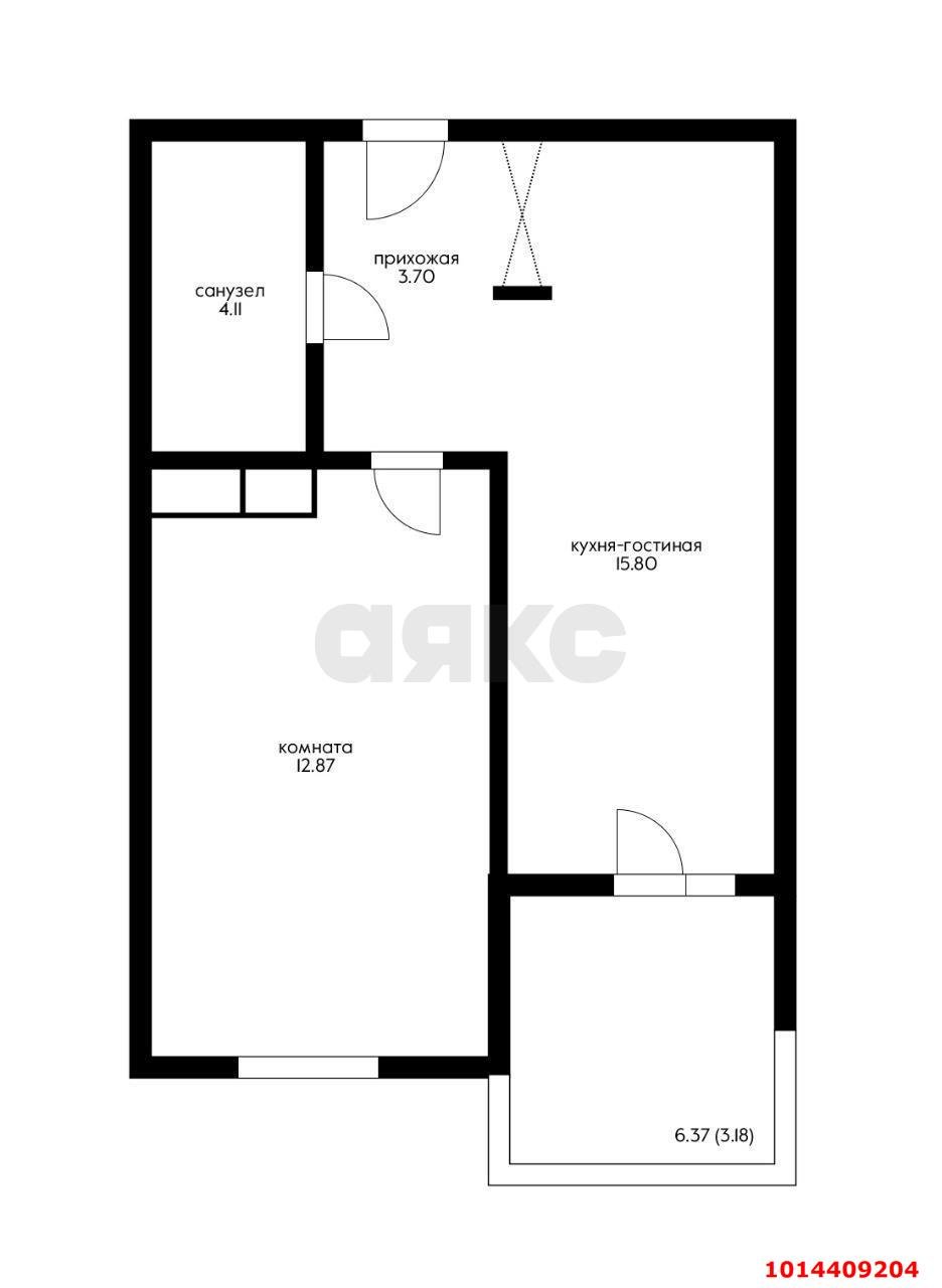 Фото №14: 1-комнатная квартира 44 м² - Краснодар, Прикубанский внутригородской округ, квартал Доброта, мкр. Любимово, 16