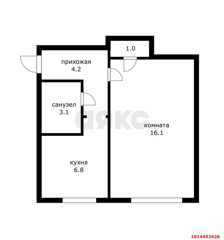 Фото №20: 1-комнатная квартира 31 м² - Краснодар, Фестивальный, ул. Гагарина, 75
