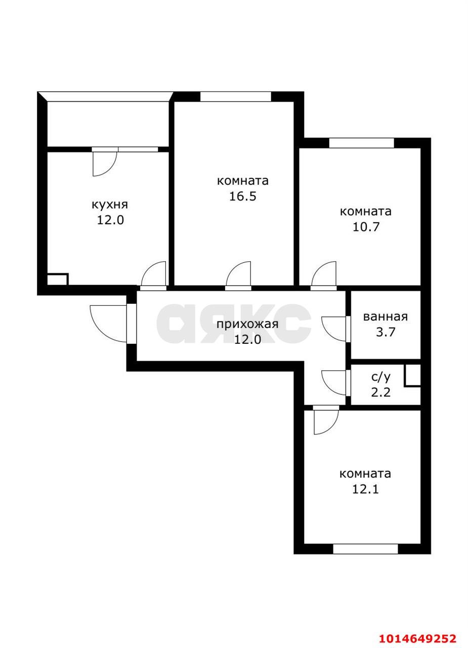 Фото №13: 3-комнатная квартира 72 м² - Краснодар, ЖК Династия, ул. Героев-Разведчиков, 12/1к1