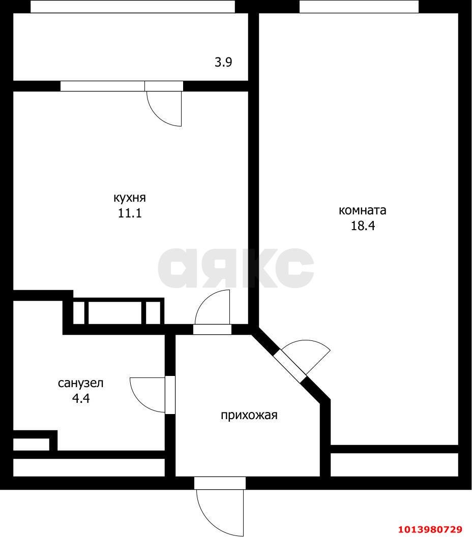 Фото №8: 1-комнатная квартира 39 м² - Краснодар, жилой комплекс Все Свои, ул. Колхозная, 5
