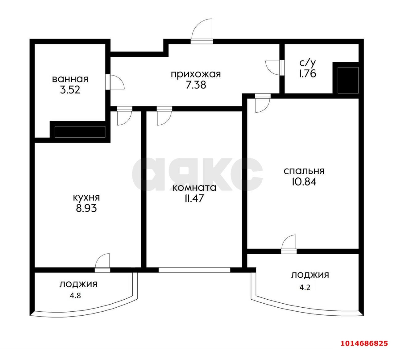 Фото №9: 2-комнатная квартира 52 м² - Краснодар, имени Петра Метальникова, ул. Петра Метальникова, 36