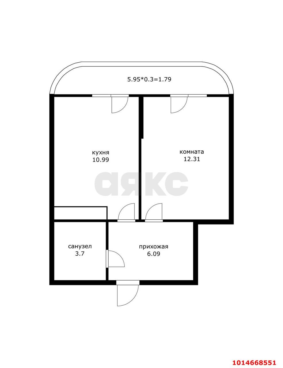 Фото №12: 1-комнатная квартира 32 м² - Краснодар, жилой комплекс Фонтаны, ул. Воронежская, 47/14